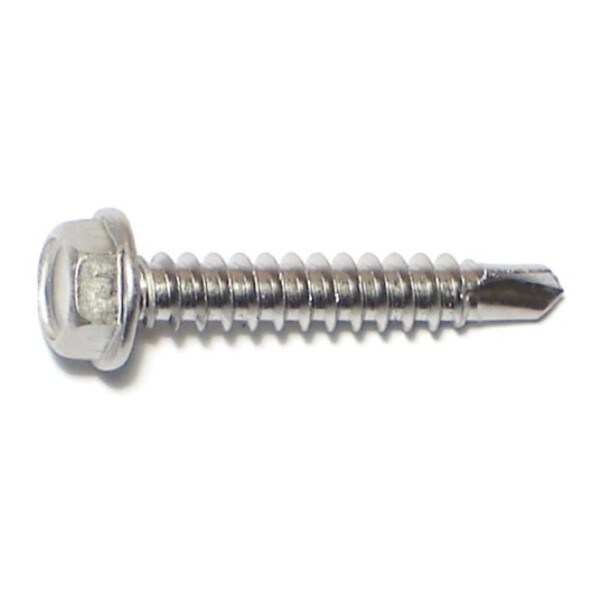 Midwest Fastener Self-Drilling Screw, #8 x 1 in, Zinc Plated Stainless Steel Flange Hex Head External Hex Drive 09844 - main